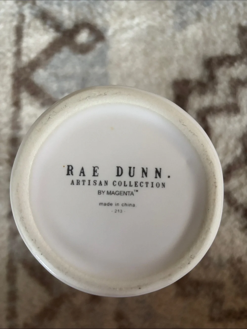 Rae Dunn White Ceramic Vase with Black GROW Lettering